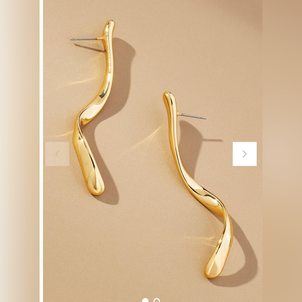 Sold New Anthropologie Linear Metal Drop Earrings